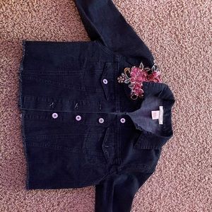 Francesca’s floral sequin cropped denim